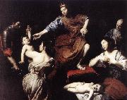 VALENTIN DE BOULOGNE The Judgment of Solomon  at oil on canvas